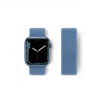 Apple Watch 38mm Hasırlı Cırtcırtlı Kordon (saat Değildir) - Mavi
