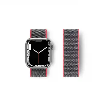 Apple Watch 38mm Hasırlı Cırtcırtlı Kordon (saat Değildir) - Pembe