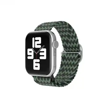 Apple Watch 38mm  Kordon (saat Değildir) - Zigzag Yeşil-siyah