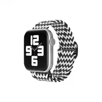 Apple Watch 38mm  Kordon (saat Değildir) - Zigzag Siyah-beyaz
