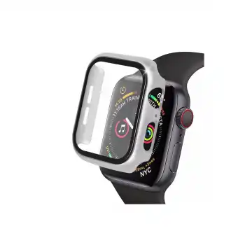 Apple Watch 41mm Camlı Kasa Ekran Koruyucu - Gümüş