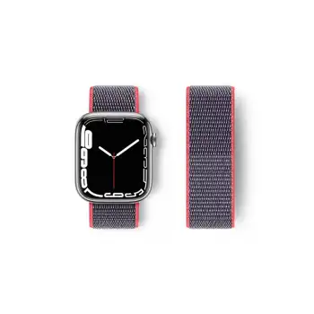 Apple Watch 42mm Hasırlı Cırtcırtlı Kordon - Pembe