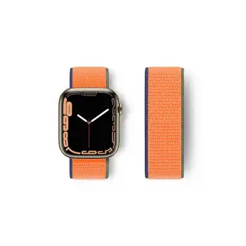 Apple Watch 42mm Hasırlı Cırtcırtlı Kordon - Turuncu