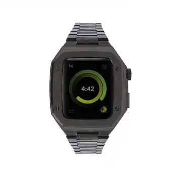 Apple Watch 44mm Metal Petek Kasalı Kordon (saat Değildir) - Siyah