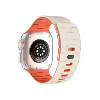 Apple Watch Ultra 49mm Wowen Kordon - Beyaz-turuncu