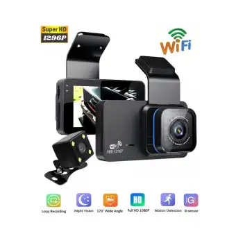 Araç İçi Kamera Wifi Özellikli Ekranlı Ön Ve Geri Görüş Kameralı Mikrofonlu 3 İnç Hd