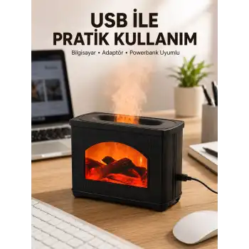 Aromaterapi Difüzör Ultrasonik Sessiz Nemlendirici USB Destekli