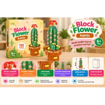 Block Flower 192 Parça Kaktüs