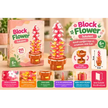Block Flower 211 Parça Sukulent