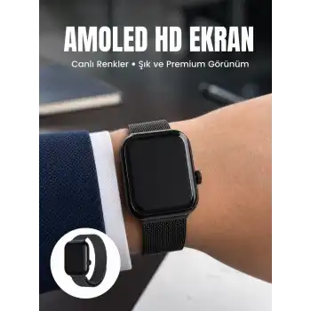 Bluetooth Görüşmeli Dokunmatik Akıllı Saat 3 Farklı Kordon Seçeneği