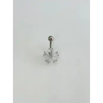 Çiçek Detaylı Göbek Piercing