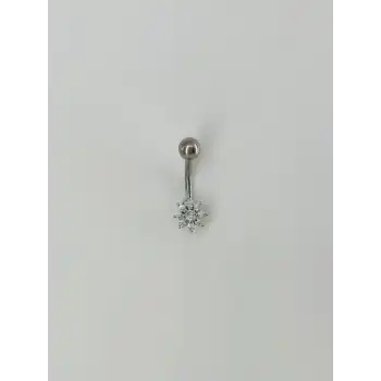 Çiçek Detaylı Göbek Piercing