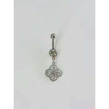 Çiçek Detaylı Göbek Piercing