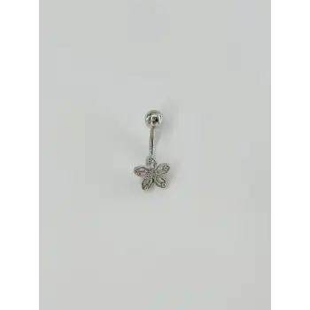 Çiçek Detaylı Göbek Piercing
