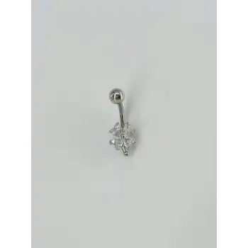 Çiçek Detaylı Göbek Piercing