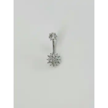 Çiçek Detaylı Göbek Piercing