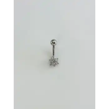 Çiçek Detaylı Göbek Piercing