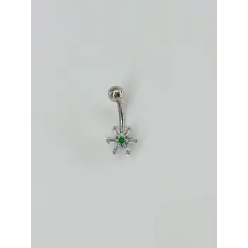 Çiçek Detaylı Göbek Piercing