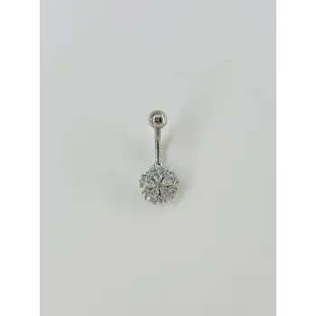 Çiçek Detaylı Göbek Piercing