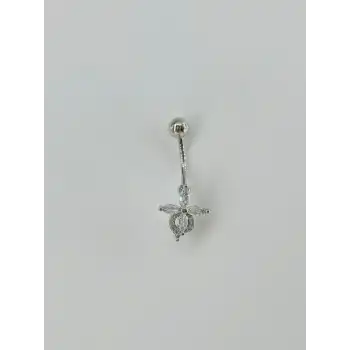 Çiçek Detaylı Göbek Piercing