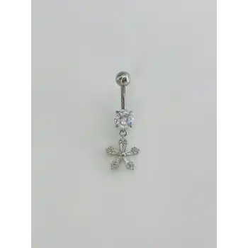 Çiçek Detaylı Göbek Piercing