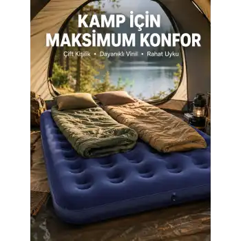 Kamp ve Festival İçin Şişirilebilir Yatak Çift Kişilik Sağlam Yapı