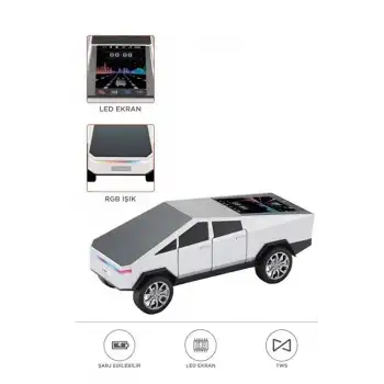 D68 Cyber Model Araba Tasarımlı Bluetooth Hoparlör 15w Güçlü Ses Rgb Led /tws/usb Beyaz