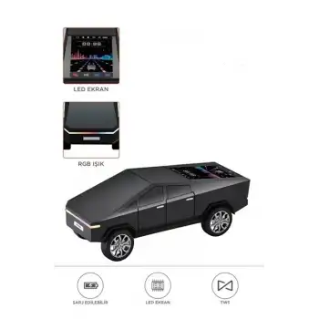 D68 Cyber Model Araba Tasarımlı Bluetooth Hoparlör 15w Güçlü Ses Rgb Led /tws/usb Siyah