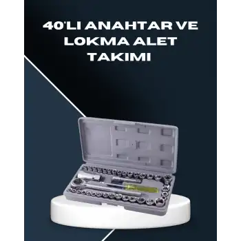 Dayanıklı Karbon Çelik 40 Parça Lokma ve Cırcır Anahtar Seti