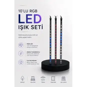 Dekoratif Ortam Aydınlatması RGB LED 10’lu Çubuk Seti