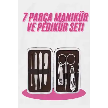 Deri Çanta Hediyeli 7 Parça Manikür-Pedikür Tırnak Bakım Seti