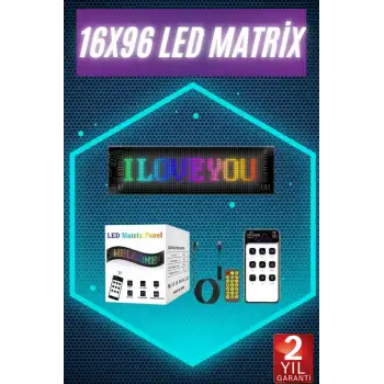 Digital Araba Yazısı Ekran Matrix En Büyük Boy 16X96 Matrix LED Panel