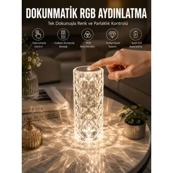 Dokunmatik Kristal Gece Lambası Hediyelik