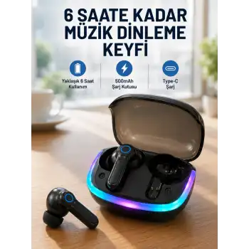ENC Mikrofonlu Bluetooth 5.4 Kablosuz Kulaklık 40ms Düşük Gecikmeli TWS Kulaklık