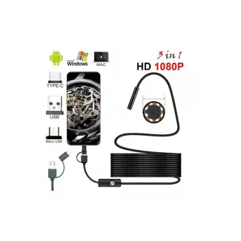 Endoskop 3 İn 1 Yılan Kamera Usb Micro Usb Type-c 20 Metre Sert Kablo