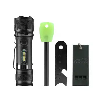 Fithome Usb El Feneri Magnezyum Çubuğu Düdük Acil Durum Aparatı Kamp Seti