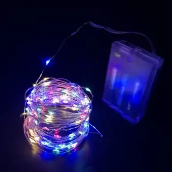Gd968 Şerit Pilli Aydınlatma 10 Metre 100 Adet Rgb Peri Led