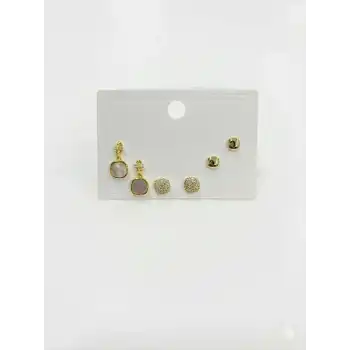 Geometrik Şekil Altılı Küpe