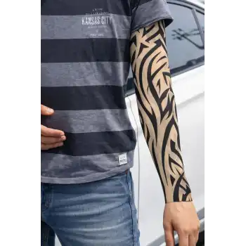 Giyilebilir Kol Dövmesi Çorap Dövme 3d Baskılı Kol Bacak Dövme 2 Adet Model 2