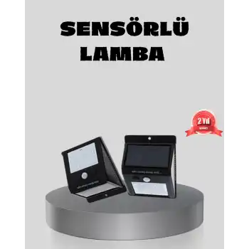 Güneş Enerjili Sensörlü Dış Mekan Duvar Lambası – 3 Modlu, 2200mAh Pil, 120° Algılama