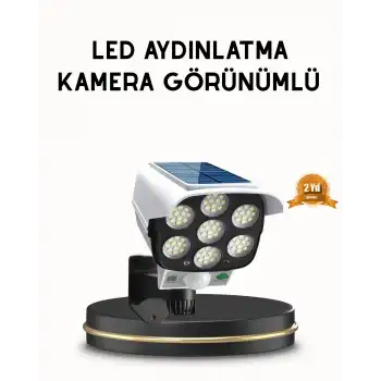 Güneş Paneliyle Şarj Olan Hareket Sensörlü Dış Mekan Güvenlik Lambası Ayarlanabilir