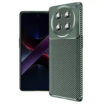 Honor Magic 7 Lite Kılıf Auto Focus Karbon Kapak - Koyu Yeşil