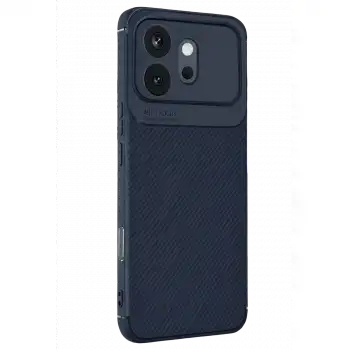Huawei Honor 600 Auto Focus Karbon Kapak - Lacivert