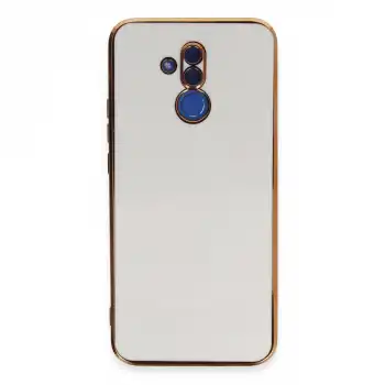 Huawei Mate 20 Lite Kılıf Volet Silikon - Beyaz