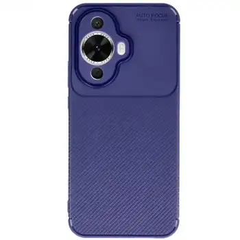 Huawei Nova 12s Kılıf Auto Focus Karbon Kapak - Lacivert