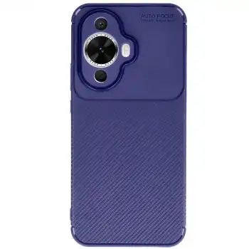 Huawei Nova 12s Kılıf Auto Focus Karbon Kapak - Lacivert
