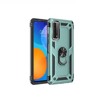 Huawei P Smart 2021 Kılıf Sofya Yüzüklü Silikon Kapak - Yeşil