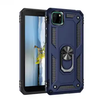 Huawei Y5p Kılıf Sofya Yüzüklü Silikon Kapak - Lacivert