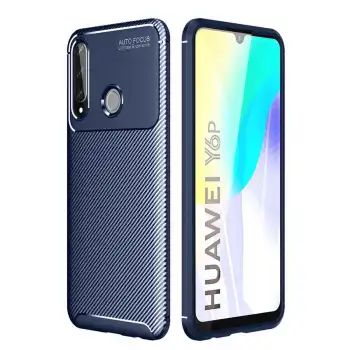 Huawei Y6p Kılıf Auto Focus Karbon Kapak - Lacivert
