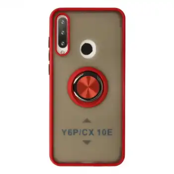 Huawei Y6p Kılıf Montreal Yüzüklü Silikon Kapak - Kırmızı